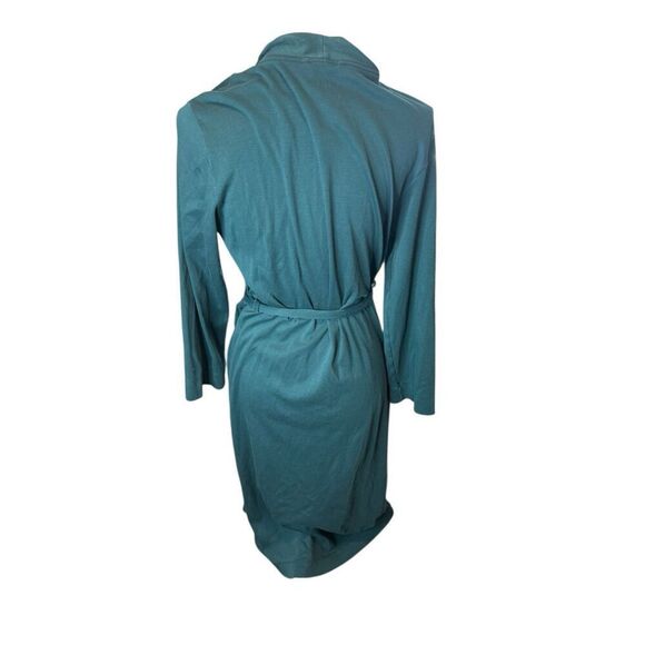 Lands End Womens Plus Sz 3X Deep V Neck Royal Blue Knee Length Wrap Dress - Picture 3 of 4